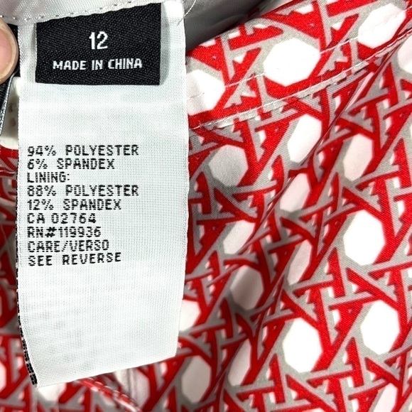 4 for $20 SALE! Nivo by Lanctot Classic Golf Skort, Red/White Print, Size 12 - Picture 6 of 11